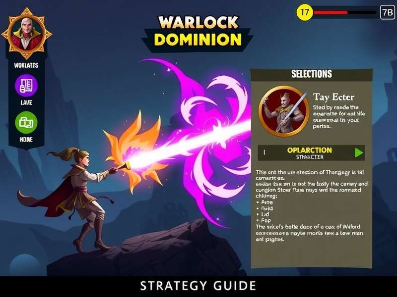 Warlock Dominion gameplay screenshot showing magical battle